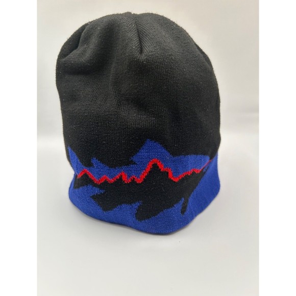 Patagonia Stripped Beanie - Black Blue Red - One Size Fits Most - Picture 2 of 3